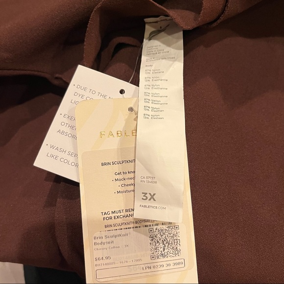 NEW! Fabletics Brin SculptKnit Bodysuit Compression Chicory Coffee - Size 3X - Picture 12 of 14
